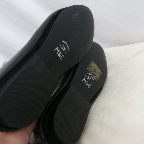 Musse & Cloud Womans Habana Slip On Ballet Flat Black Leather EUR 38 - Picture 6 of 6